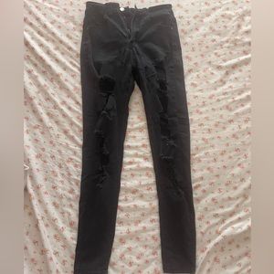 Black ripped skinny jeans